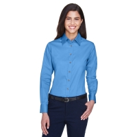 Harriton M500W Ladies' Long-Sleeve Twill Shirt with Stain-Release
